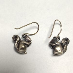 Solid Sterling Silver Handmade Squirrel Earrings